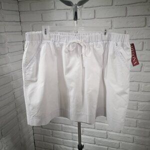 NWT Merona Ladies Size XXL White Fully Lined Elastic & Tie Waist Skirt